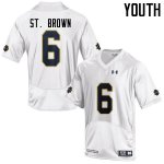 Notre Dame Fighting Irish Youth Equanimeous St. Brown #6 White Under Armour Authentic Stitched College NCAA Football Jersey JMB2099HU